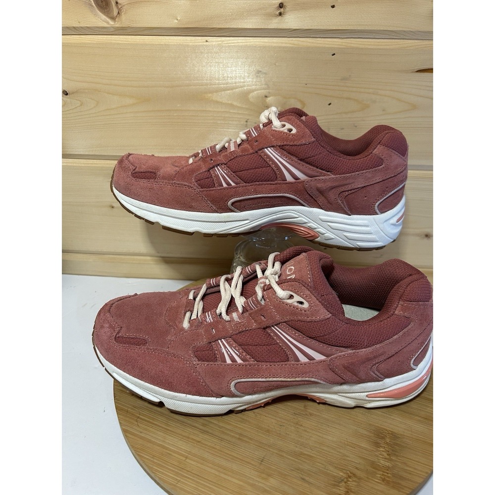 Vionic Womens 23Walk Walking Sneakers Pink Salmon Suede Size‎ 10 Wide EUC